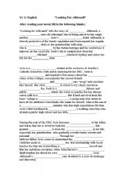 English Worksheet: Looking for Alibrandi