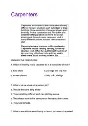 English worksheet: Carpenters