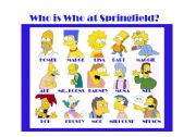 English Worksheet: Who is Who at Springfield
