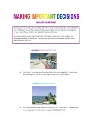 English worksheet: Making Decisions- House Hunting(2 pages)
