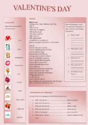 English Worksheet: VALENTINES DAY