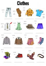 English Worksheet: Clothes