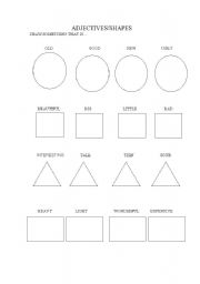 English worksheet: ADJECTIVES AND SHAPES