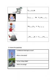 English worksheet: present continuous 2