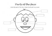 English Worksheet: Parts of the face