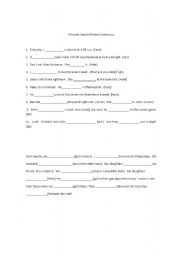 English Worksheet: Present Simple / Present Continous