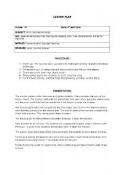 English Worksheet: lesson plan with karaoke