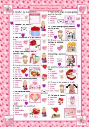 English Worksheet: Valentines Day words