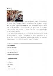 English Worksheet: reading _Ganges river