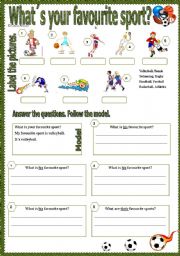 English Worksheet: whats your favourite sport?