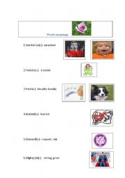English worksheet: general words with pictures and a drill