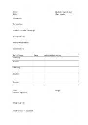 English Worksheet: Lesson Plan Template