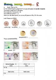 English Worksheet: Money, money, money!