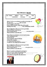 English Worksheet: June afternoon - Roxette