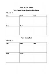 English worksheet: Using my Five Senses