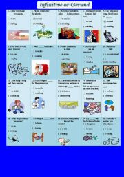 English Worksheet: INFINITIVE AND GERUND