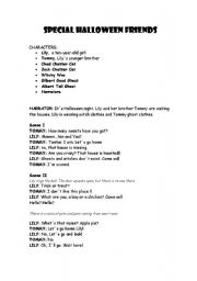 English Worksheet: special halloween friends