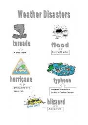 English worksheet: weather disasters