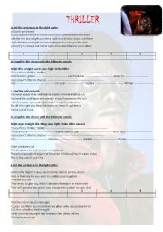 English Worksheet: Thriller- Part 2