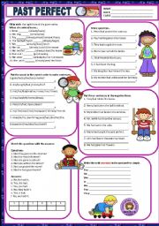 English Worksheet: PAST PERFECT