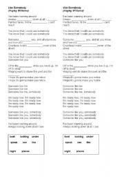 English worksheet: Song Use somebody