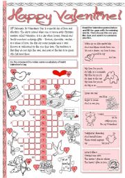 English Worksheet: Happy Valentine!