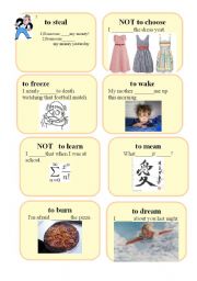 IRREGULAR VERBS  CARDS   set 3 (write the  right form) PAST SIMPLE or PRESENT PERFECT