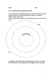 English worksheet: emotional literacy zones of relevance poetry