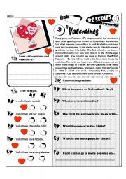 English Worksheet: RC Series_Love Edition_03 Valentines (Fully Editable + Key)