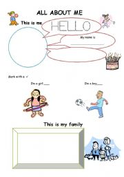 English Worksheet: All about me