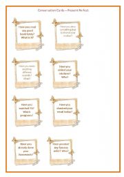 Conversation Cards - Present Perfect