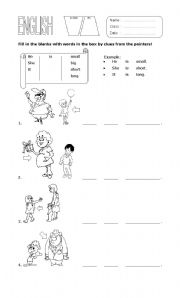 English worksheet: adjective