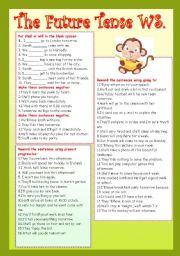 English Worksheet: THE FUTURE TENSE WS.