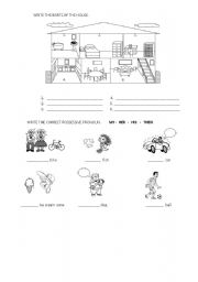 English Worksheet: Parts of a House - Possessives