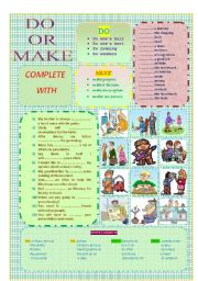 English Worksheet: DO or Make