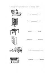 English worksheet: prepositions of place