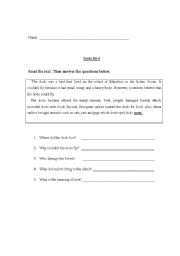 English worksheet: reading