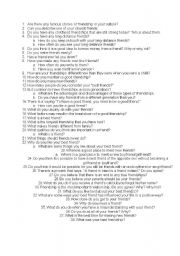 English Worksheet: conversation questions