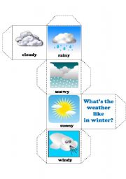 English Worksheet: dice- weather