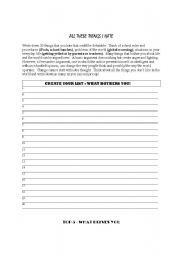 English worksheet: Persuasive Essay -  Choosing a Topic