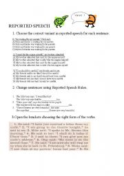 English Worksheet: Reported Speech(Statements)