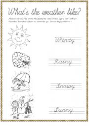 English Worksheet: Whats the Weather Like