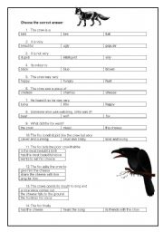 English Worksheet: Listening or Reading comprehension Fable