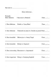 English Worksheet: more delicious than
