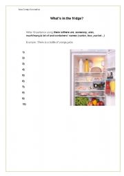 English Worksheet: Whats in the fridge?