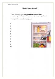 English worksheet: Whats in the fridge?