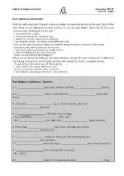 English Worksheet: past continuous