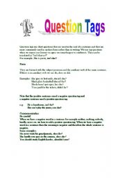 English Worksheet: Question tags