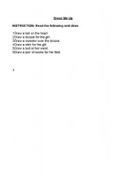 English Worksheet: Dressing up