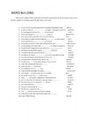 English Worksheet: Word building